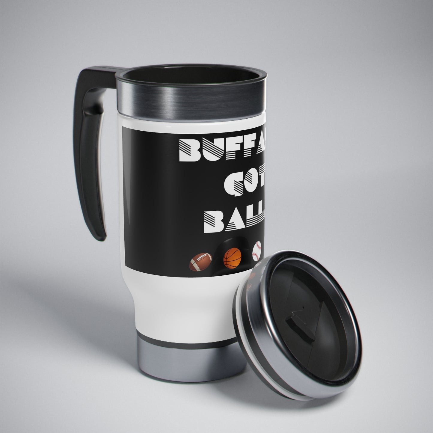 Stainless Steel Travel Mug with Handle, 14oz