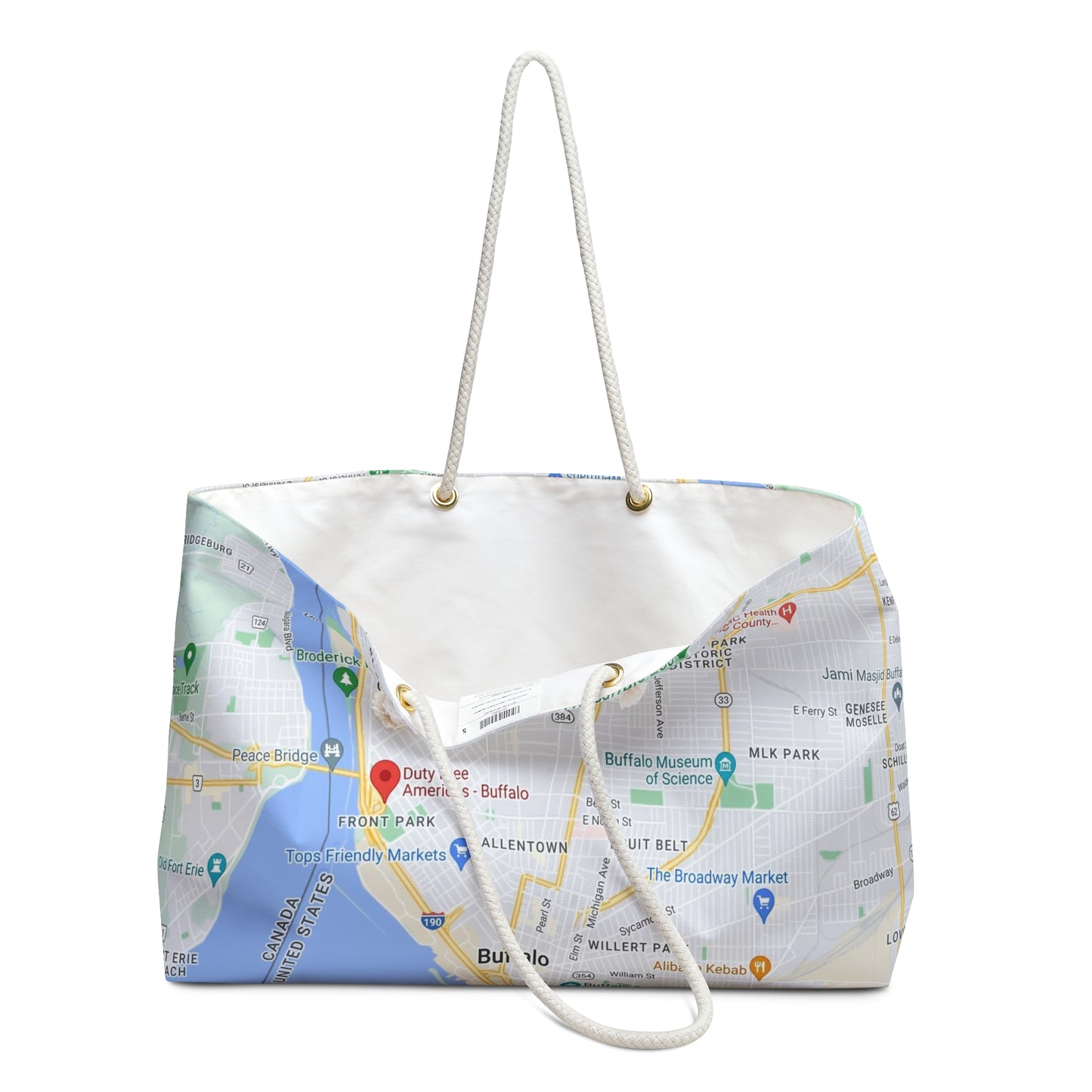 BUFFALO ON THE MAP WEEKEND TOTE BAG
