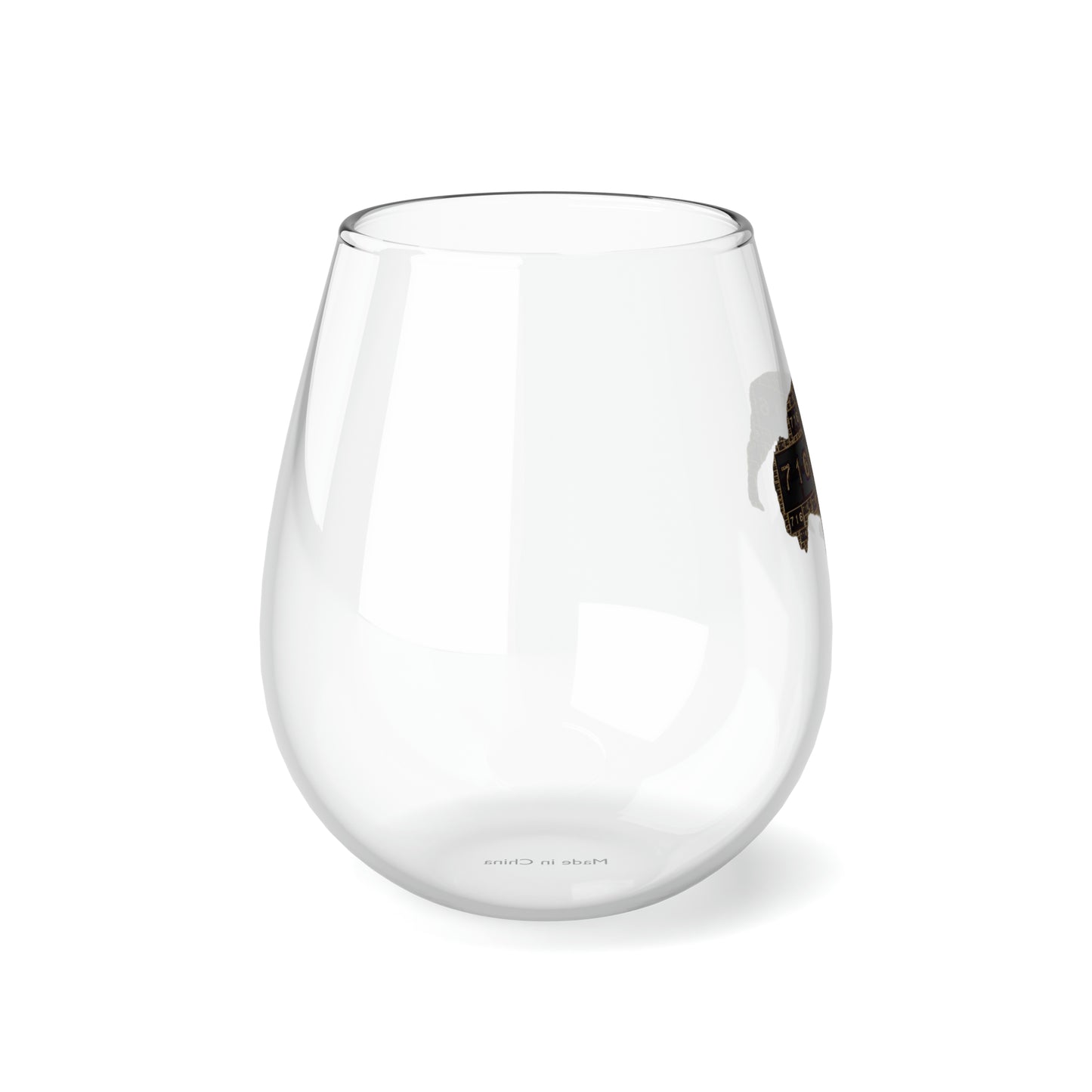 BLACK AND GOLD 716 BUFFALO LOGOED WINE GLASS