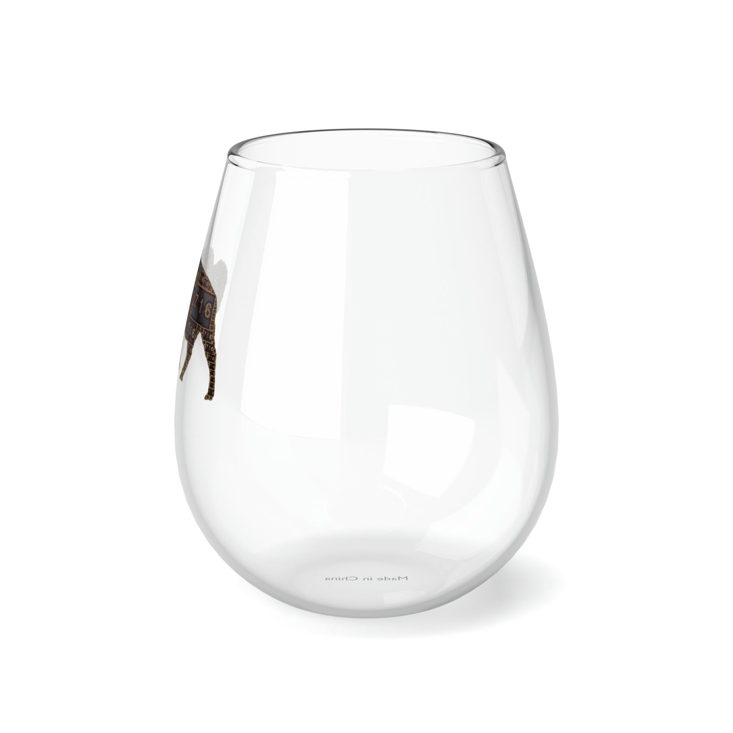BLACK AND GOLD 716 BUFFALO LOGOED WINE GLASS