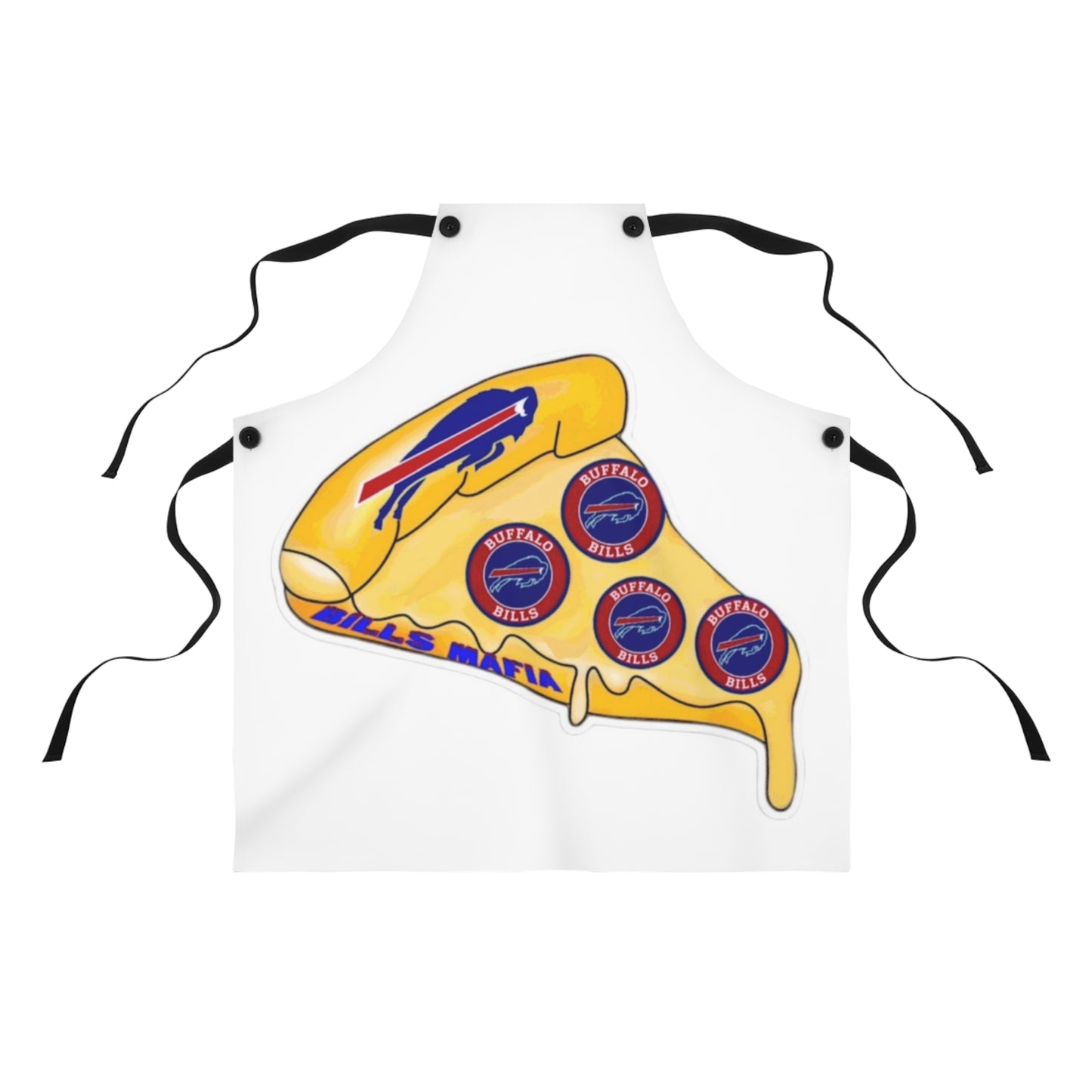 Cheesy Pepperoni Buffalo Bills Slice of Pizza Logo Cooking Apron