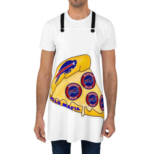 Cheesy Pepperoni Buffalo Bills Slice of Pizza Logo Cooking Apron